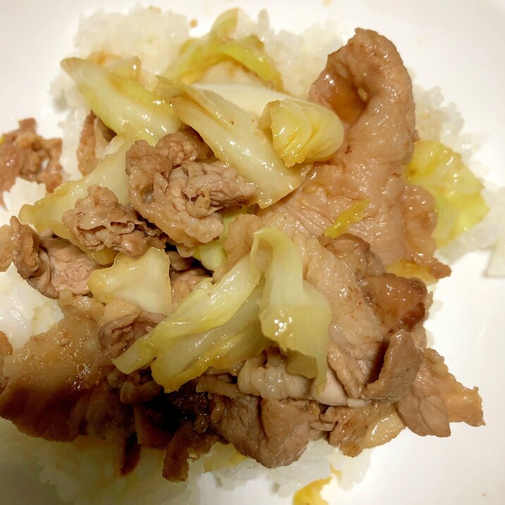 キャベツと豚肉炒め